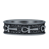 Oxidized Ankh Ring