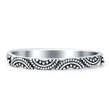 Swirl Bali Style Oxidized Beaded Band