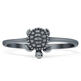 Turtle Ring Oxidized Band