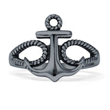 Twisted Roope Oxidized Anchor Ring