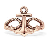 Twisted Roope Oxidized Anchor Ring