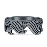 Oxidized Waves Plain Rings