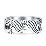 Waves Plain Ring 7.6mm Oxidized Celtic 925 Sterling Silver