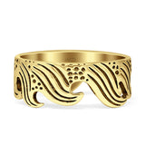 Oxidized Waves Plain Rings
