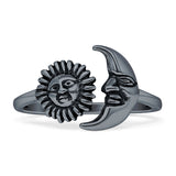 Sun Moon Oxidized Ring