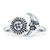 Sun Moon Oxidized Ring
