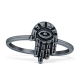 Hamsa Hand Evil Eye Ring