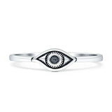 Evil Eye Ring 4.6mm Oxidized Good Luck 925 Sterling Silver