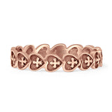 Heart & Cross Ring Oxidized Band