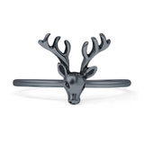 Oxidized Deer Ring