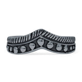 Curved Contour Chevron Ring