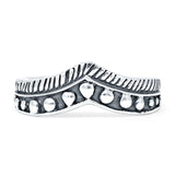 Curved Contour Chevron Ring