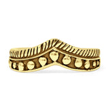 Curved Contour Chevron Ring