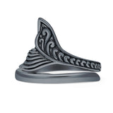 Oxidized Adjustable Whale Tail Rings