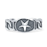 Vintage Style 5.2mm Celtic Star Ring Boho Oxidized 925 Sterling Silver