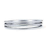 Vintage Style 3.6mm Triple Lines Band Oxidized Vintage Style 925 Sterling Silver