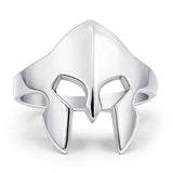 Vintage Style 18mm Spartan Helmet Ring Oxidized 925 Sterling Silver
