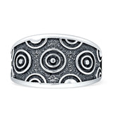 Vintage Style 11.4mm Bullseye Bali Ring Oxidized 925 Sterling Silver