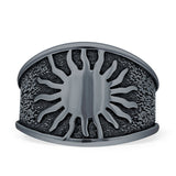 Oxidized Sunbeam Band Sun Ring