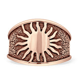 Oxidized Sunbeam Band Sun Ring