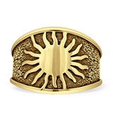 Oxidized Sunbeam Band Sun Ring