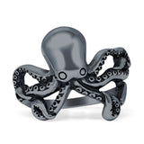 Oxidized Octopus Ring