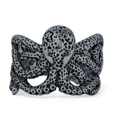 Oxidized Octopus Ring