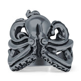 Oxidized Octopus Ring