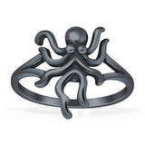 Oxidized Octopus Ring