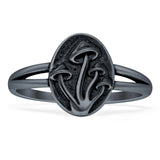 Oval Oxidized Mushroom Ring