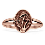 Oval Oxidized Mushroom Ring