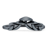 Oxidized V Midi Mushroom Ring