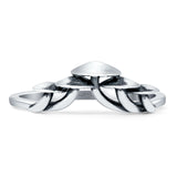 Minimalist 6.2mm V Midi Mushroom Rings Oxidized 925 Sterling Silver