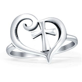 cross and heart ring