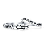 Minimalist 5.7mm Snake Ring Oxidized Vintage Style 925 Sterling Silver