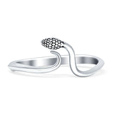 Vintage Style 9.3mm Oxidized Snake Ring 925 Sterling Silver