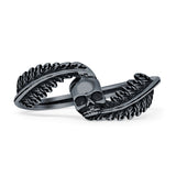 Oxidized Skull & Feather Rings