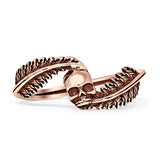 Oxidized Skull & Feather Rings