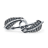 Oxidized Skull & Feather Rings