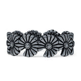 Oxidized Daisy Floral Rings