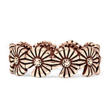 Oxidized Daisy Floral Rings