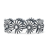 Oxidized Daisy Floral Rings