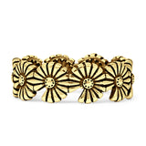 Oxidized Daisy Floral Rings
