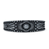 Oxidized Flower Beaded Band