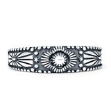 Oxidized Flower Beaded Band