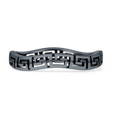 Oxidized Aztec Greek Key Rings