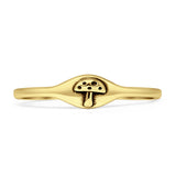 Oxidized Mushroom Signet Ring