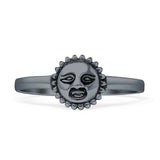 Oxidized Sun Face Ring