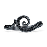  Oxidized Tentacle Octopus Ring