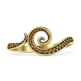  Oxidized Tentacle Octopus Ring